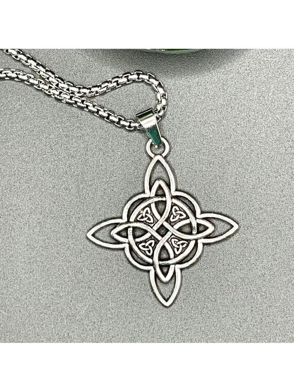 Large Irish Celtic Cross Pendant and Necklace #1197 - Picture 4 of 9
